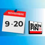 Buen fin con fondo degradado en azul y blanco